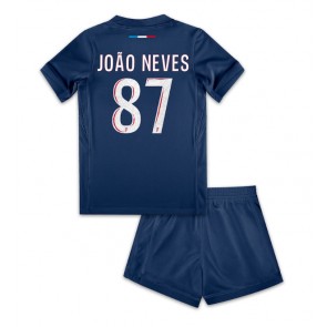 Paris Saint-Germain Joao Neves #87 Domaci Dres za Dječji 2024-25 Kratak Rukavima (+ kratke hlače)